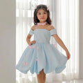 Off-Shoulder Bowed Satin Flower Girl Dress D082