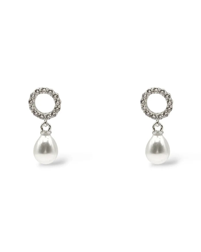 Olive Small Pearl Drop Earrings