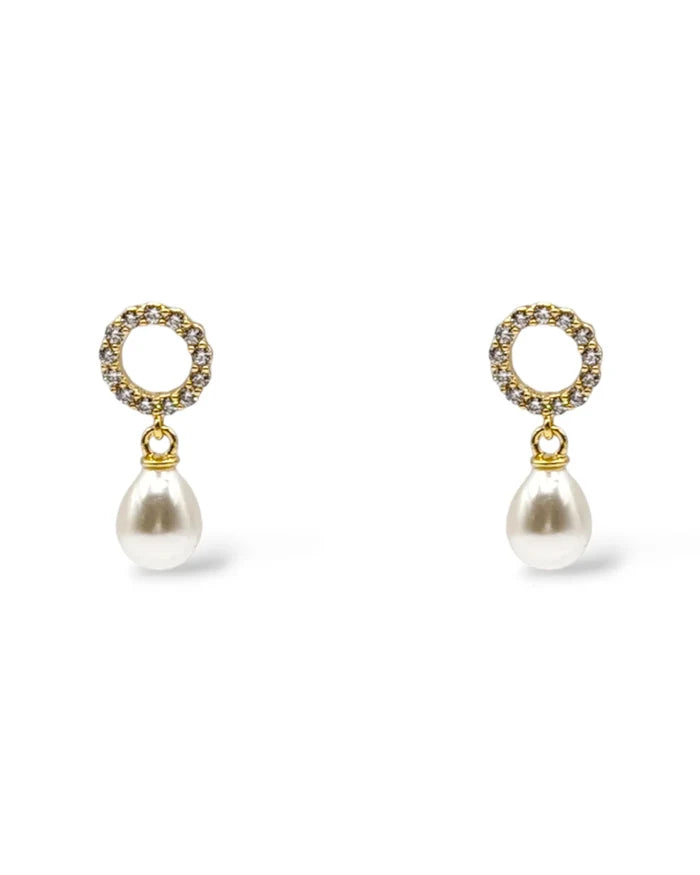 Olive Small Pearl Drop Earrings