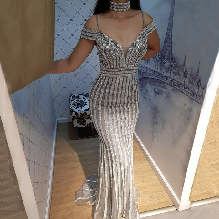 On Sale No Return No Refund Dubai Pink Sleeveless Crystal Evening Dresses Evening Gowns LA60703 - SERENE HILL