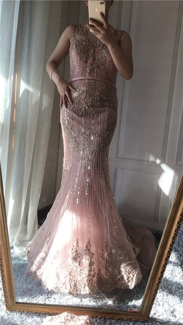 On Sale No Return No Refund Lace Mermaid Evening Dress Evening Gowns LA6455 - SERENE HILL