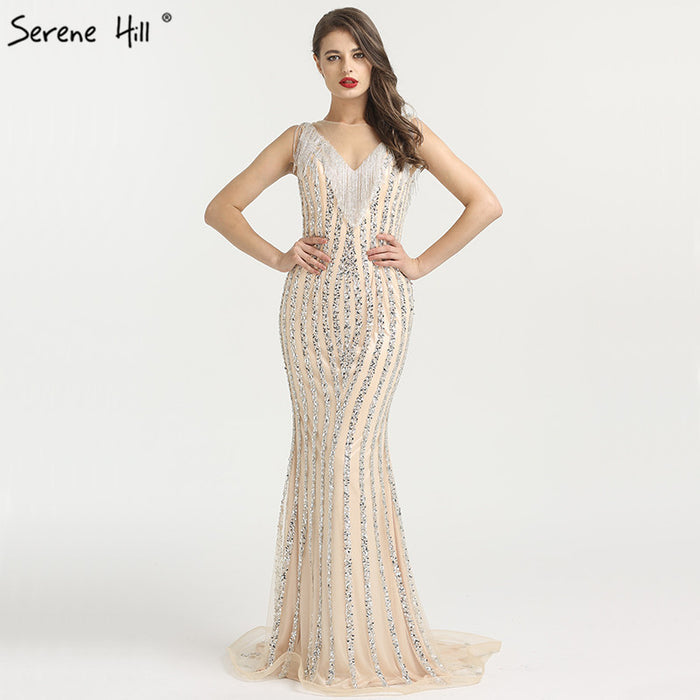 On Sale No Return No Refund Luxury Sparkle Sleeveless Mermaid Evening DressesEvening Gowns LA6357 - SERENE HILL