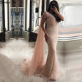 On Sale No Return No Refund Peach Pearl Mermaid Evening Dresses Evening Gowns LA6642 - SERENE HILL