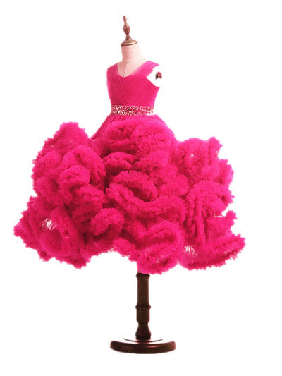 On Sale No Return No Refund Rushed Girls Pageant Dresses Cloud Flower Girl Dresses Custom Made HTA0001 - SERENE HILL