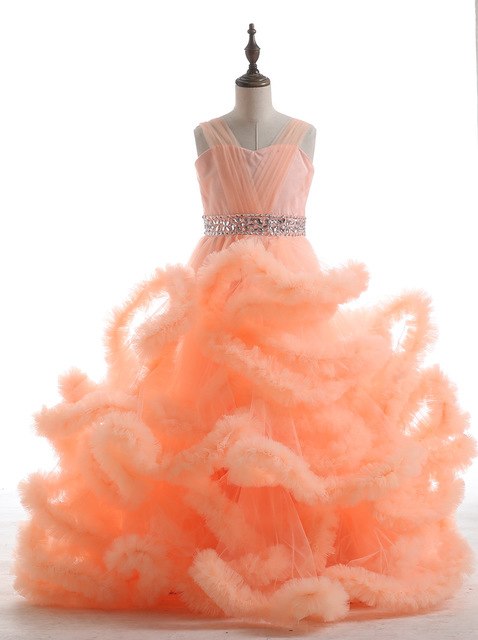 On Sale No Return No Refund Rushed Girls Pageant Dresses Cloud Flower Girl Dresses Custom Made HTA0001 - SERENE HILL