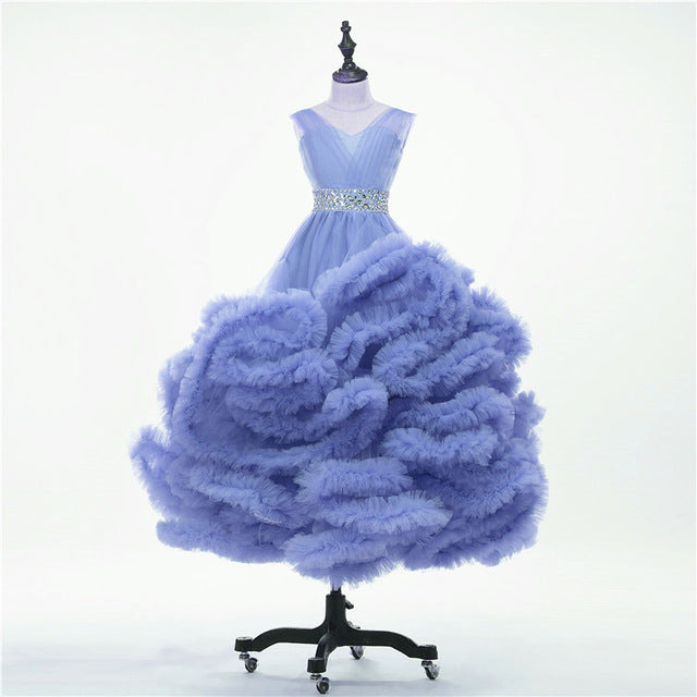 On Sale No Return No Refund Rushed Girls Pageant Dresses Cloud Flower Girl Dresses Custom Made HTA0001 - SERENE HILL