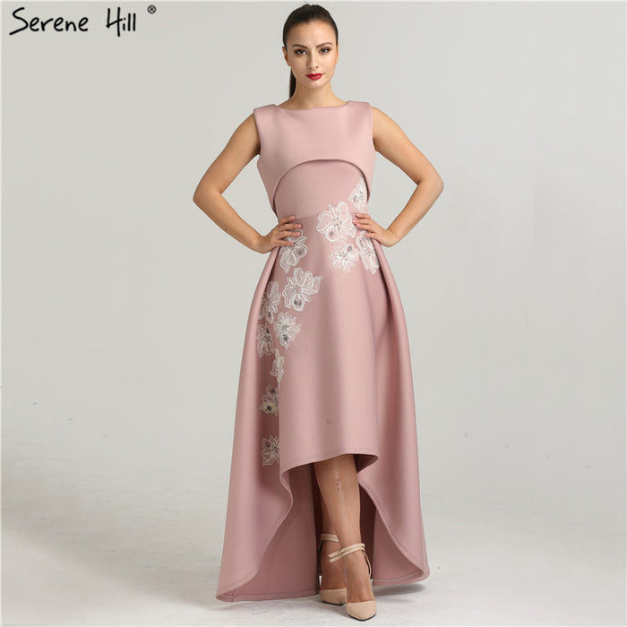 On Sale No Return No Refund Sale Appliques Crystal Fashion Evening Dress Asymmetrical Sexy Women Formal QA8013 - SERENE HILL
