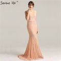 On Sale No Return No Refund Sale Green Embroidery Pearls Lace Mermaid Evening Dresses Sexy Pearls Lace LA6231 - SERENE HILL