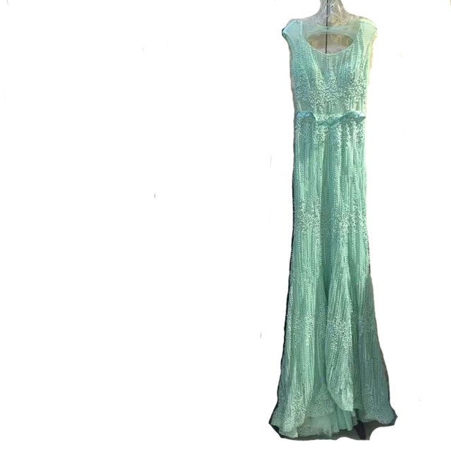 On Sale No Return No Refund Sale Green Embroidery Pearls Lace Mermaid Evening Dresses Sexy Pearls Lace LA6231 - SERENE HILL