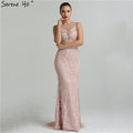 On Sale No Return No Refund Sale Mermaid Elegant Hand Craft Evening Gowns Pearls Crystal LA6238 - SERENE HILL