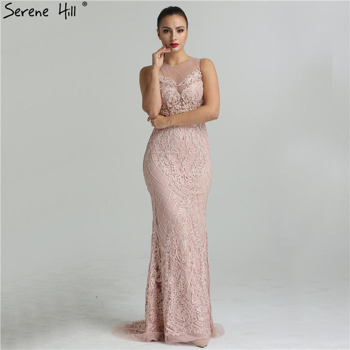 On Sale No Return No Refund Sale Mermaid Elegant Hand Craft Evening Gowns Pearls Crystal LA6238 - SERENE HILL