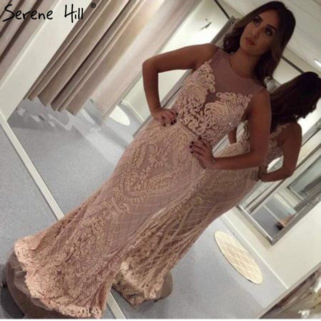 On Sale No Return No Refund Sale Mermaid Elegant Hand Craft Evening Gowns Pearls Crystal LA6238 - SERENE HILL
