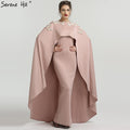 On Sale No Return No Refund Sale Muslim Pink Yarn Shawl Evening Dress O-Neck QA8023 - SERENE HILL