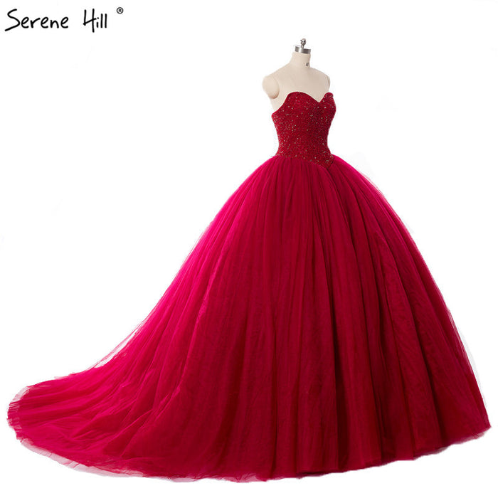 On Sale no return no refundSale Burgundy Crystals ball gown Wedding Dress Bridal Dress Wedding Gown HA2014 - SERENE HILL