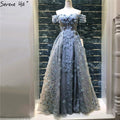 On Sale no return no refundSale Handmade Flowers Pearls Evening Dresses A-Line Off Shoulder LA6627 - SERENE HILL