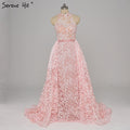 On Sale no return no refundSale Pink Lace Dubai Designer Sexy Evening Dresses Mermaid Evening Gown LA6282 - SERENE HILL