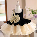 One shoulder Pearl Necklace Girl Dress With Bow Sleeveless J726