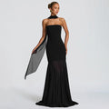 Orya Dress With Stole - Black