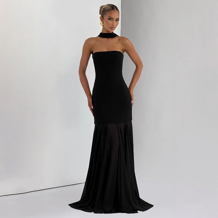 Orya Dress With Stole - Black