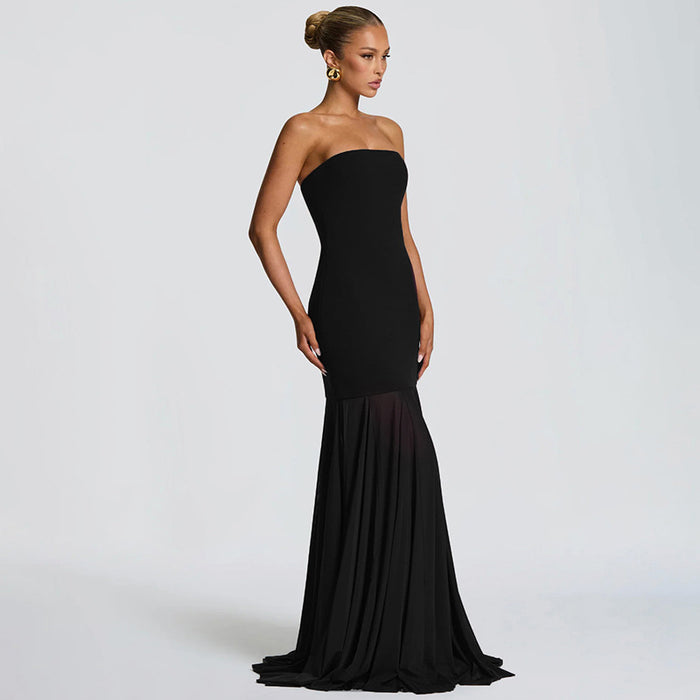 Orya Dress With Stole - Black