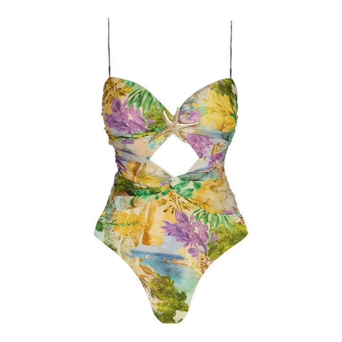 Palm Kiss  Swimsuit - Yellow