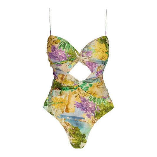 Palm Kiss  Swimsuit - Yellow
