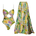 Palm Kiss  Swimsuit Set - Yellow