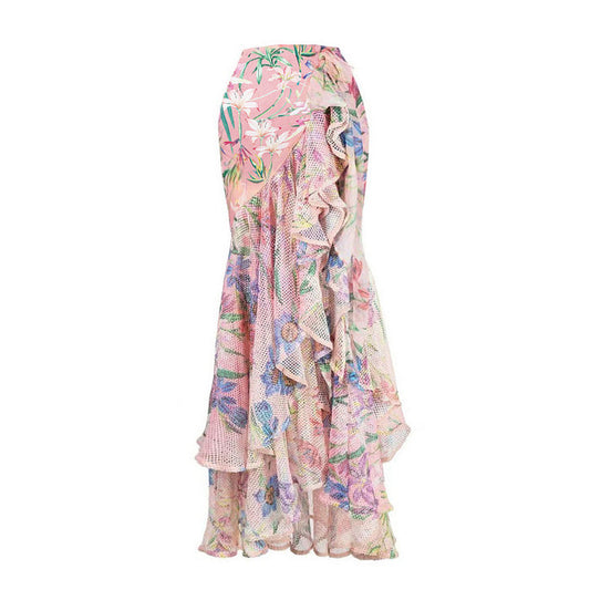 Pastel Tide Wrap Skirt - Pink