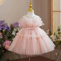 Pink Ruffled Toddler Girl Dress for Kids Birthday Party J711