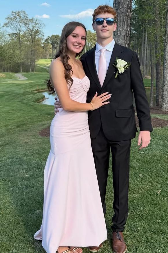 Pink Strapless Twist Sleeveless Pleats Satin Long Formal Prom Dress