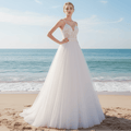 Popular Spaghetti Straps A Line Wedding Dress - Rosymae