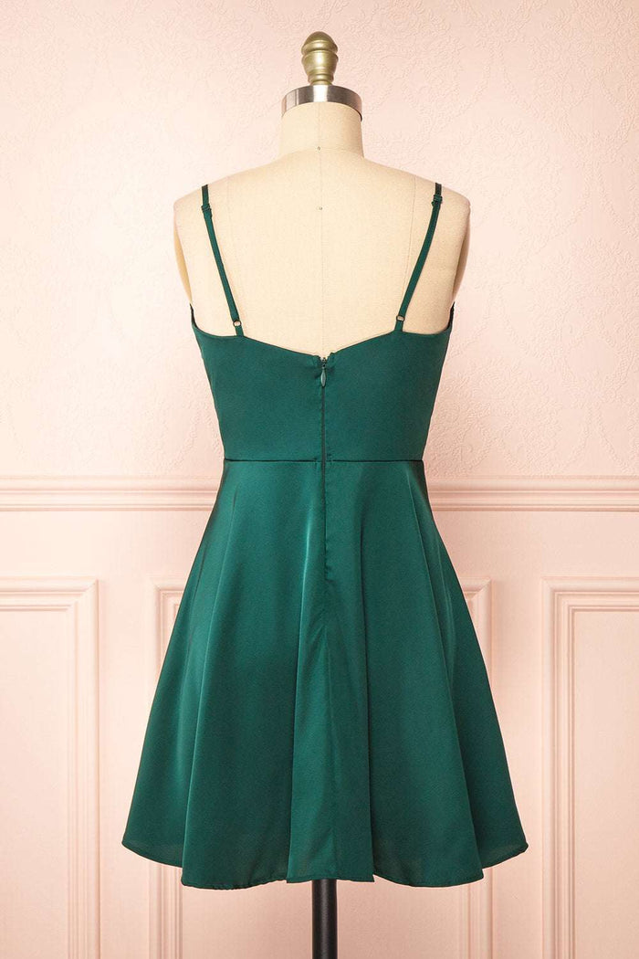 Red Cowl Neck A-Line Short Party Dress