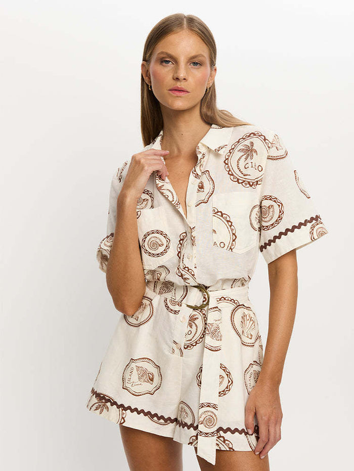 Reilly Romper - Apricot