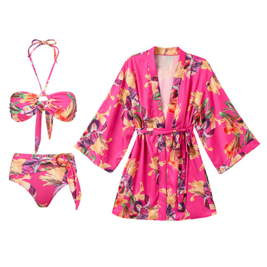 Riviera Bikini Cover-up Set - Pink