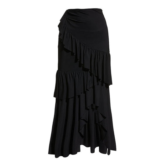 Rosy Swimsuit Wrap Skirt - Black