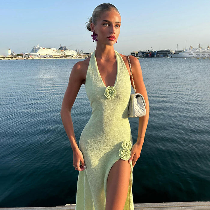Sade Slit Dress - Green