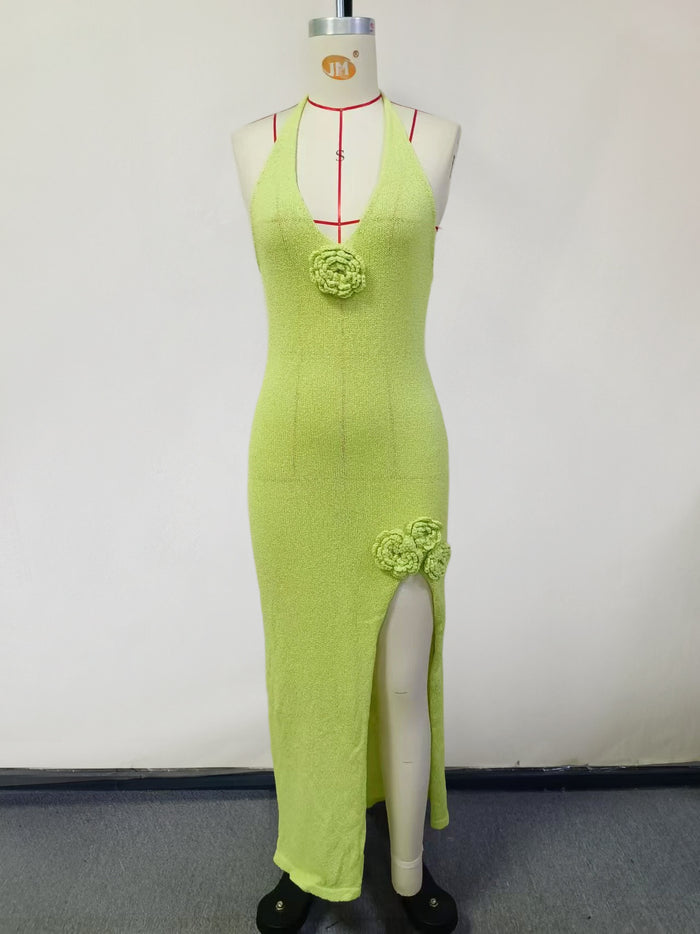 Sade Slit Dress - Green