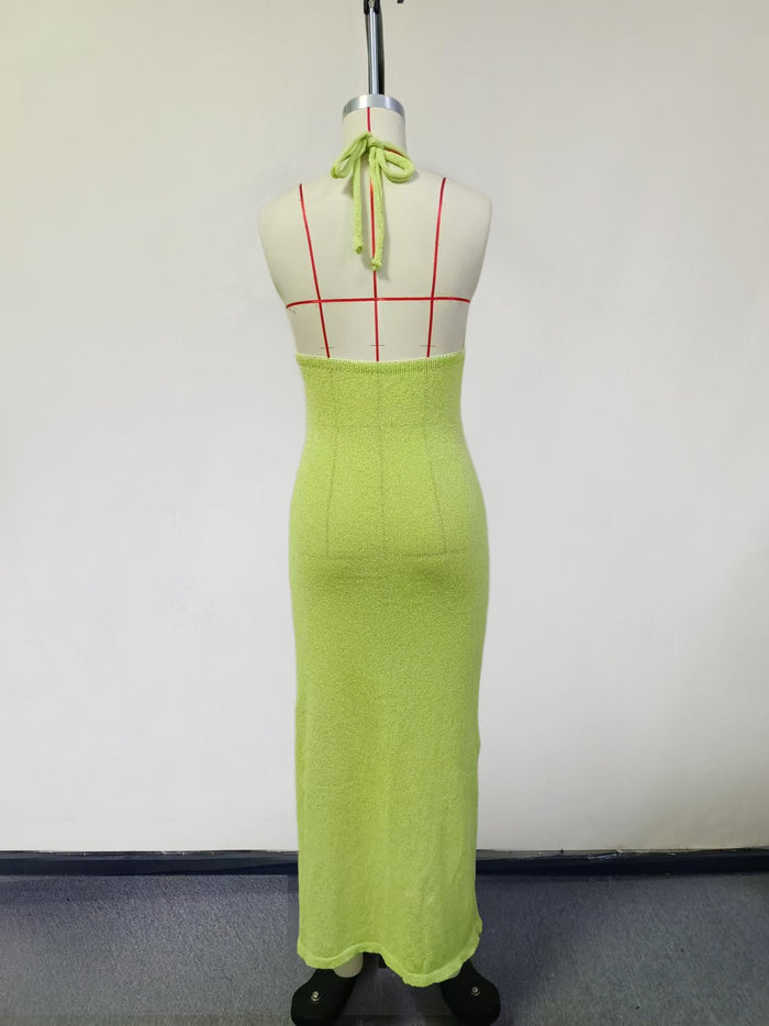 Sade Slit Dress - Green