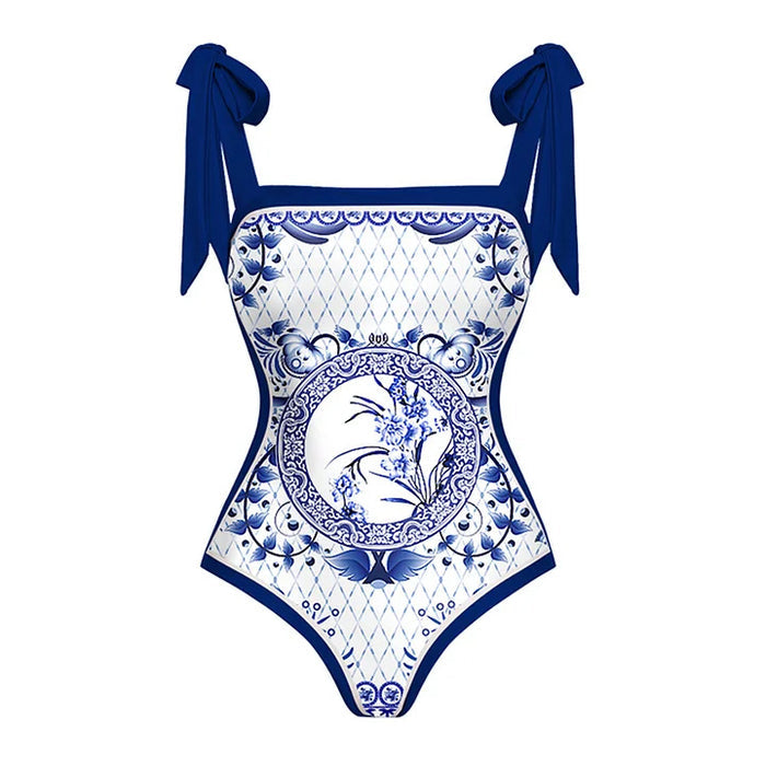 Santorini Island Swimsuit - Navy Blue