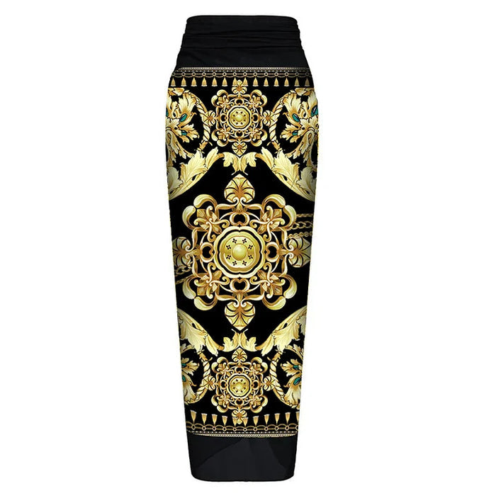 Santorini Island Wrap Skirt - Black