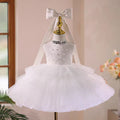 Satin Top Tulle Pearl Tiered Sleeveless Flower Girl Dress D041
