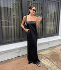 Sera Satin Dress - Black
