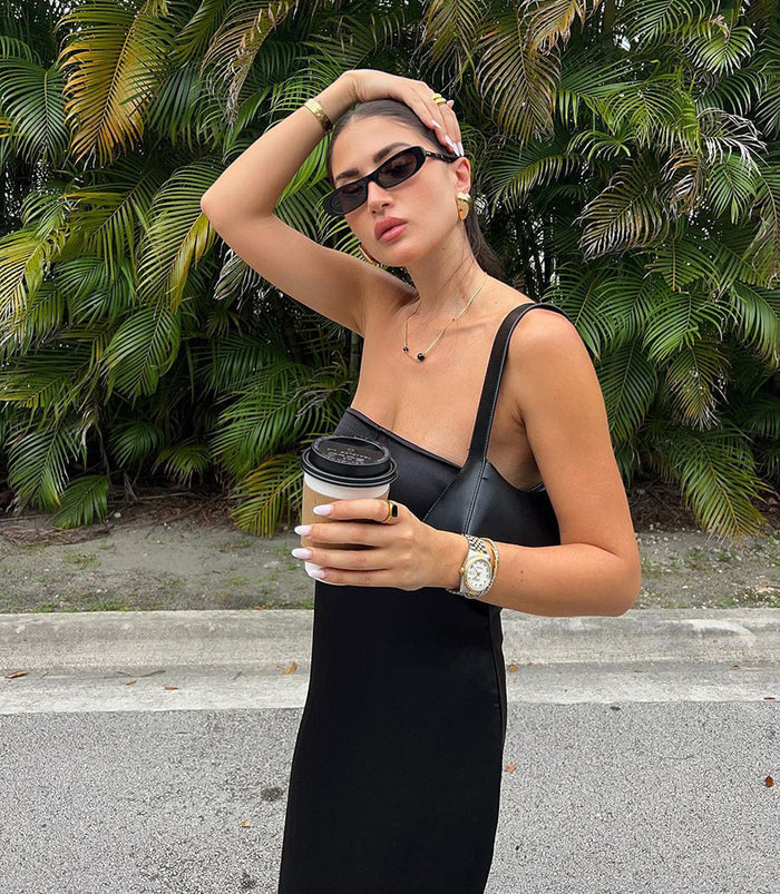Sera Satin Dress - Black
