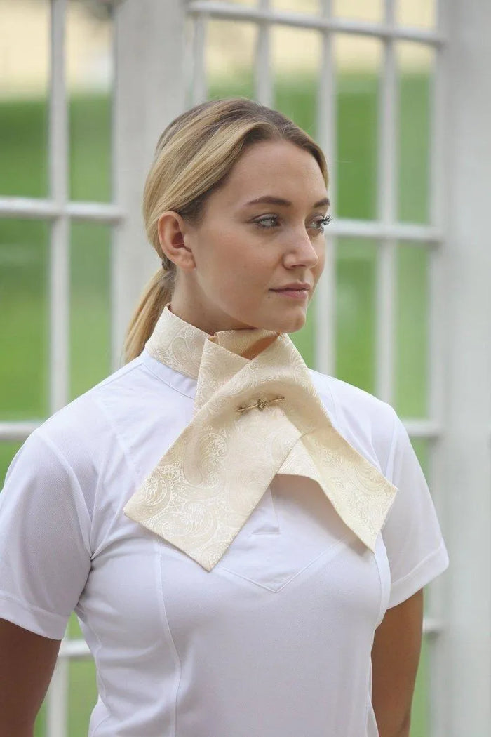 Shires Ready Tied Brocade Riding Stock - Gold - L