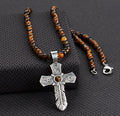 Silver Strike Tiger Eye Beaded Necklace