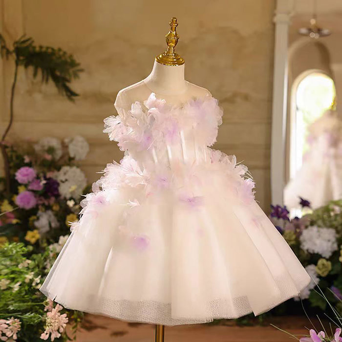 Sleeveless A-Line Tulle Flower Girl Princess Dress D039