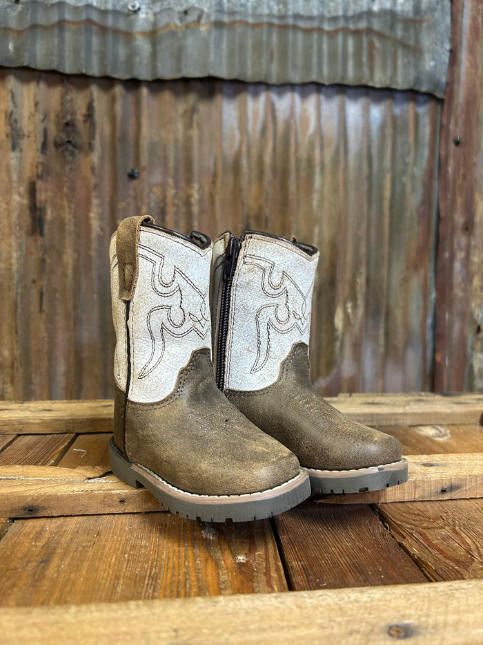 Smoky Mountain Autry Brown Distress/Antique White Toddler Boot
