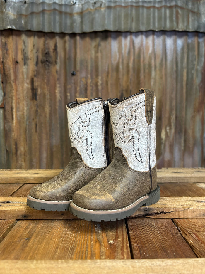 Smoky Mountain Autry Brown Distress/Antique White Toddler Boot