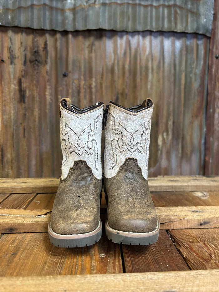 Smoky Mountain Autry Brown Distress/Antique White Toddler Boot