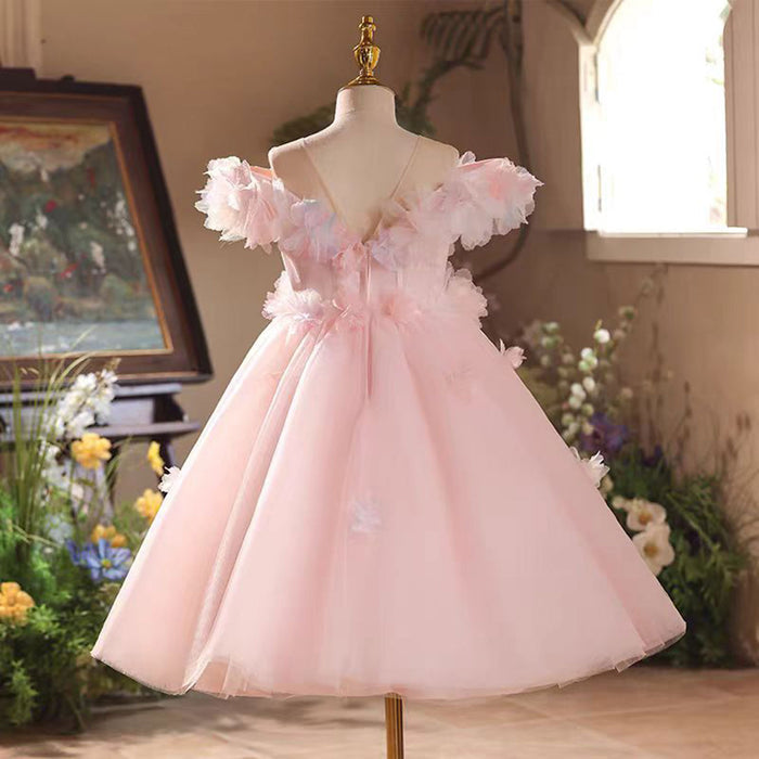 Soft And Romantic Off Shoulder Flower Girl Dress Sleeveless D025